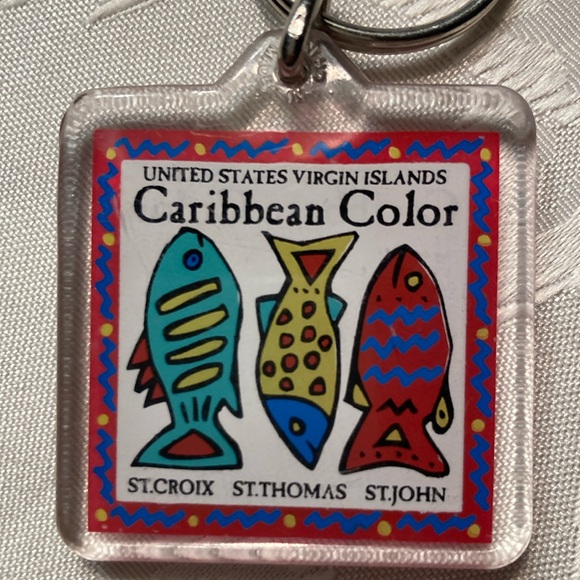 NWOT US VIRGIN islands key chain shows fish from St. Croix, Thomas, John. $14 - Picture 3 of 4